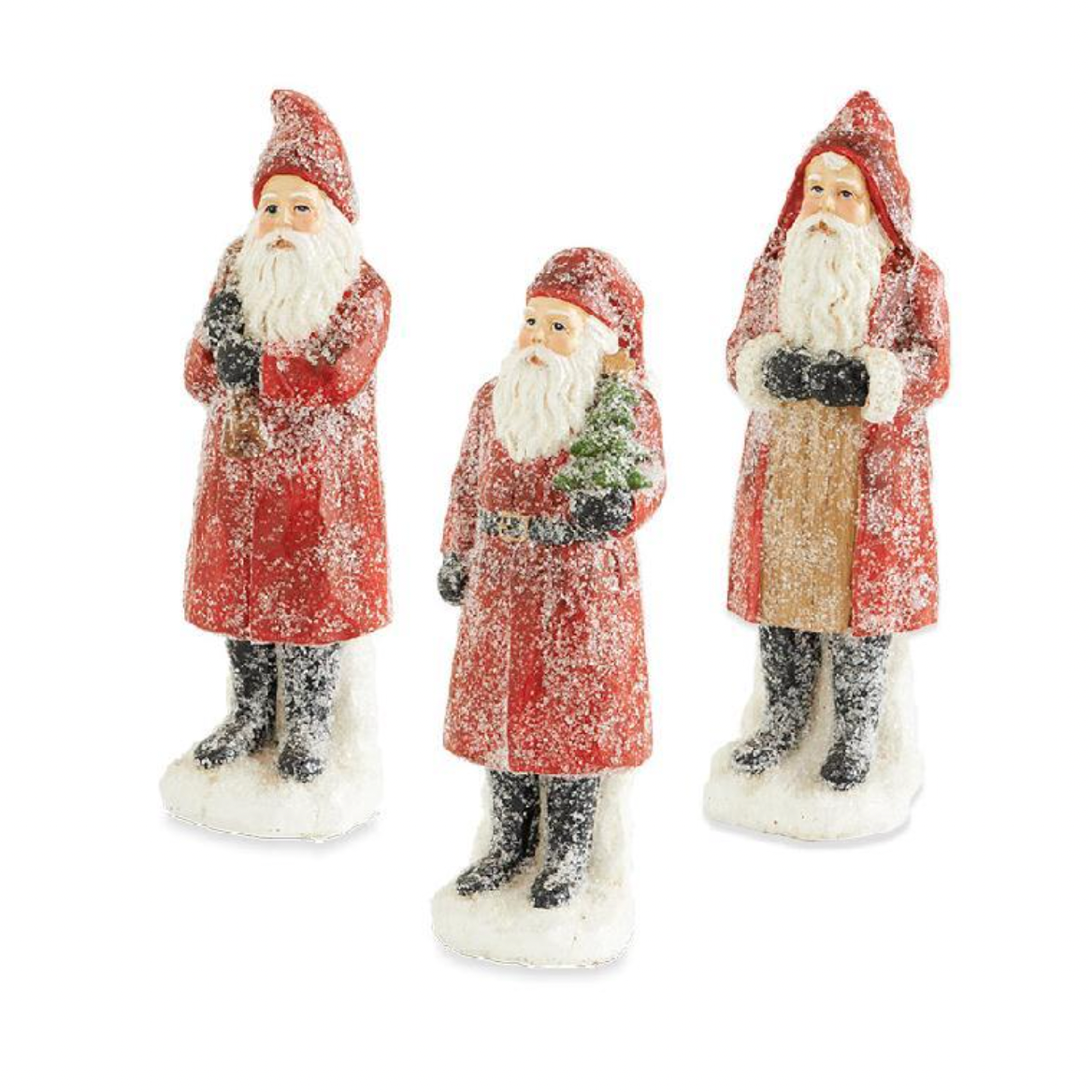 8 Inch Assorted Sugared Santa Figurines (3 Styles)
