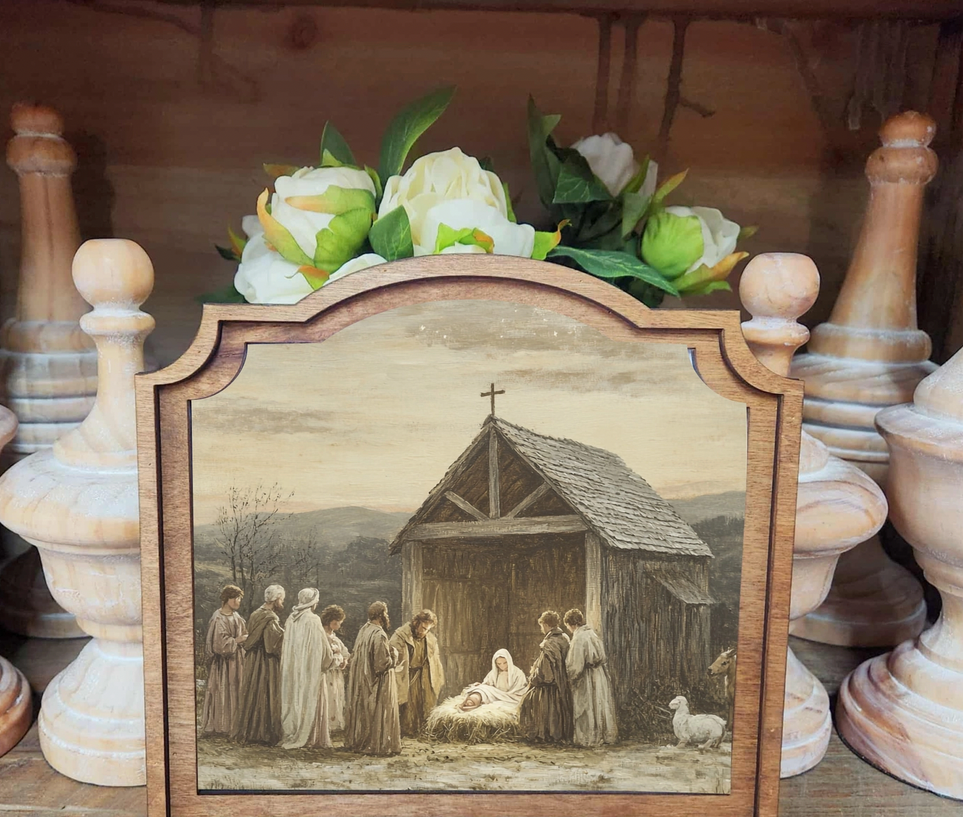Provincial Nativity Scene Framed Art