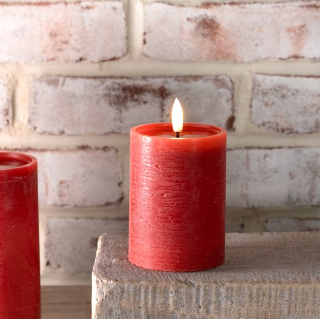 4" RED LED PILLAR CANDLE