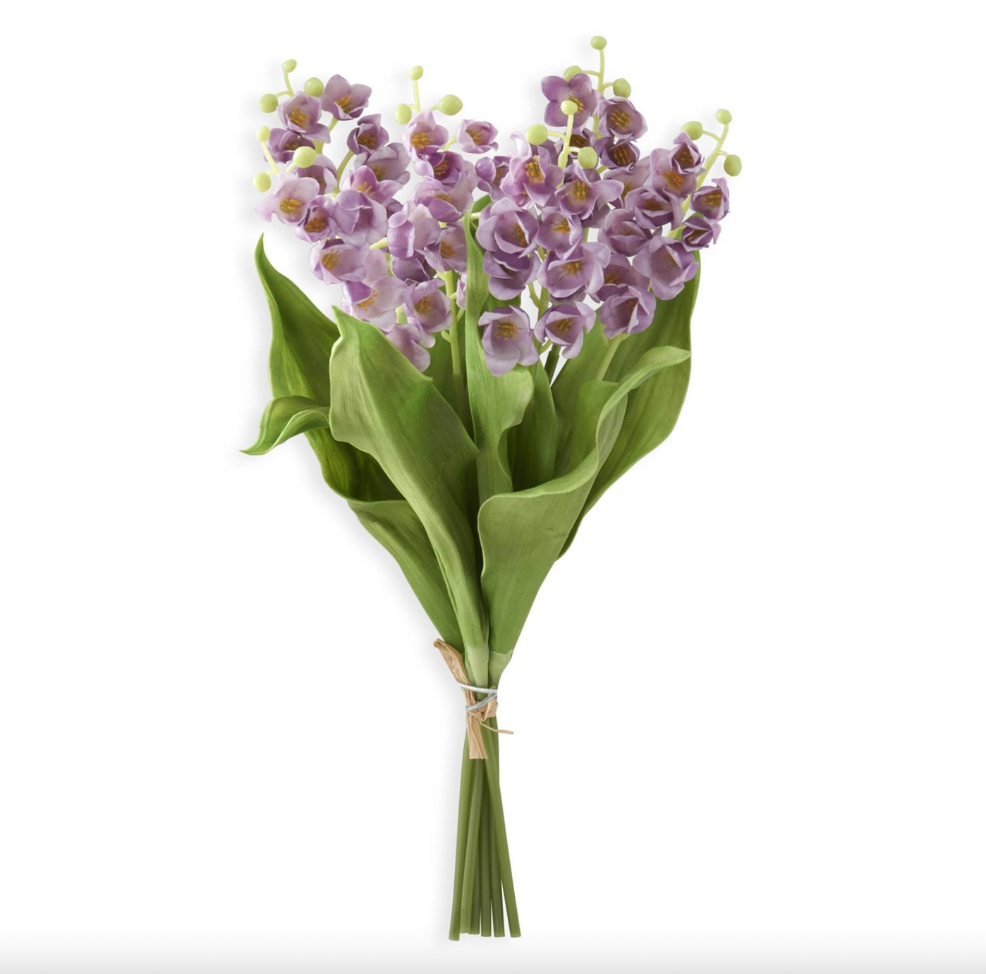 15 Inch Purple Real Touch Lily of The Valley Bundle