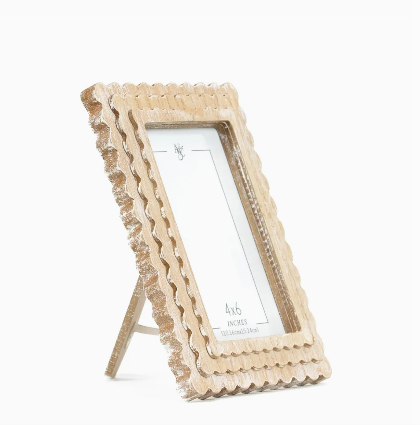 Wood Scallop Photo Frame (4x6) Home Decor