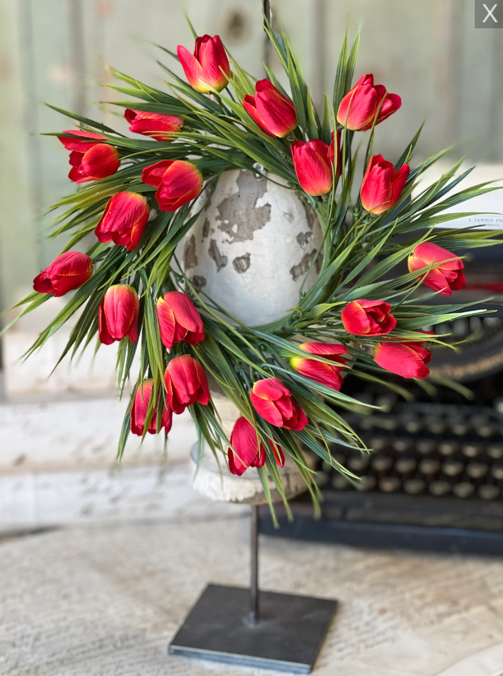 Teeny Tiny Tulip Candle Ring | 10" | Red
