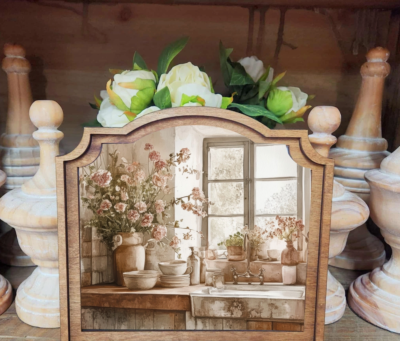 Provincial Rustic Kitchen Framed Art