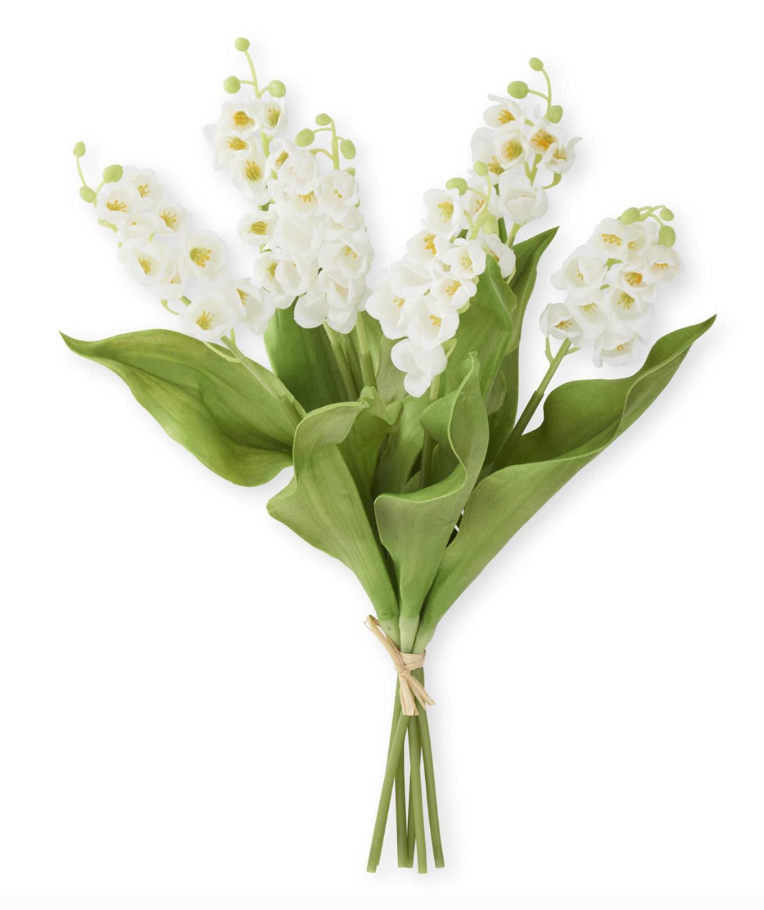 15 Inch White Real Touch Lily of The Valley Bundle