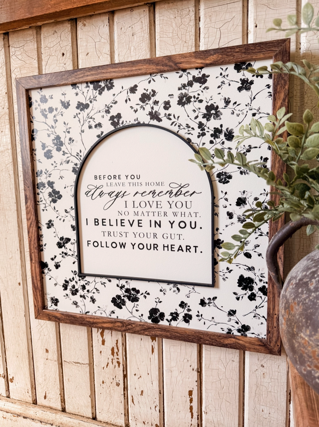 Before You Leave This Home Quote Wood Sign