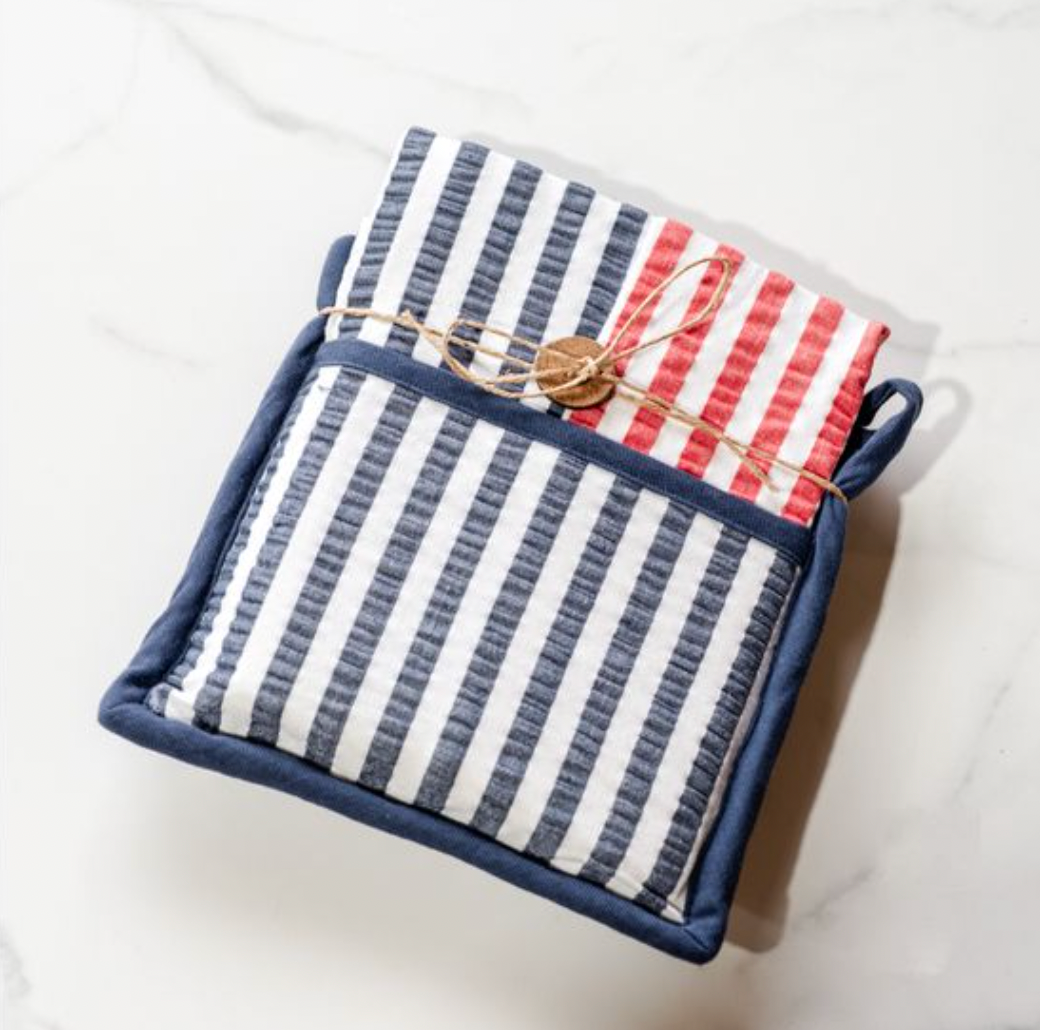 AMERICANA POT HOLDER/TOWEL SET