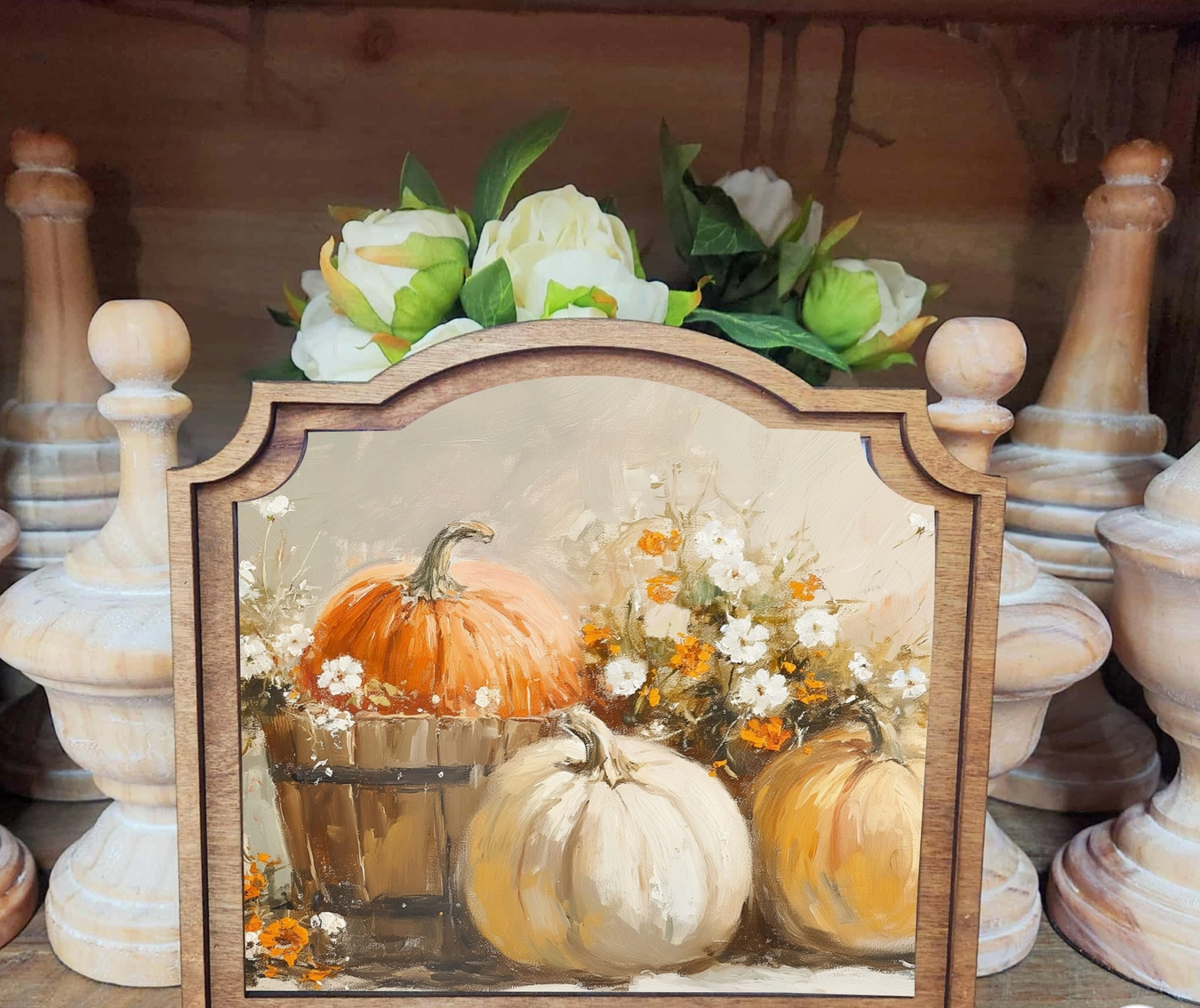 Provincial Pumpkin Bucket Framed Art