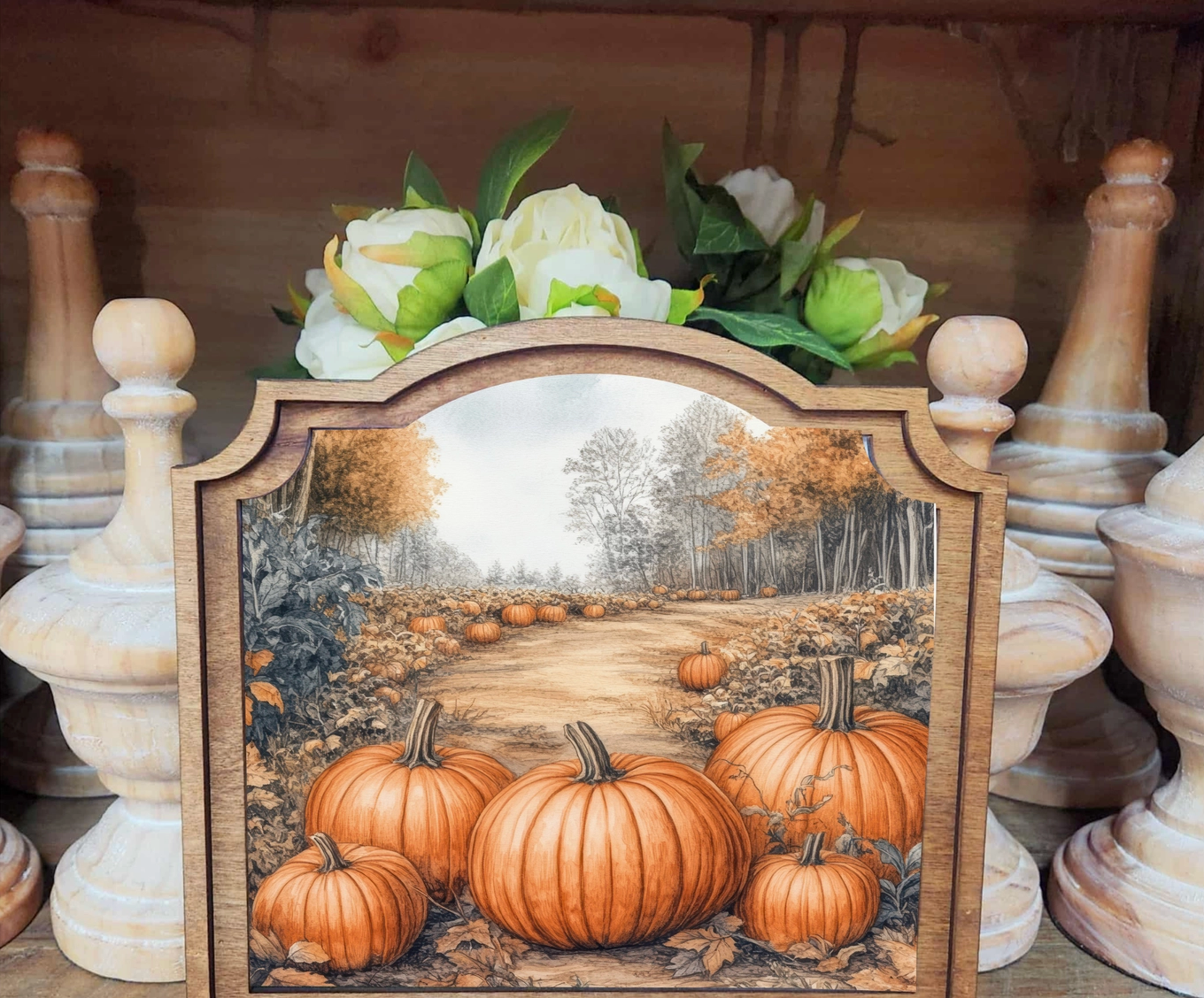 Provincial Pumpkin Path Framed Art