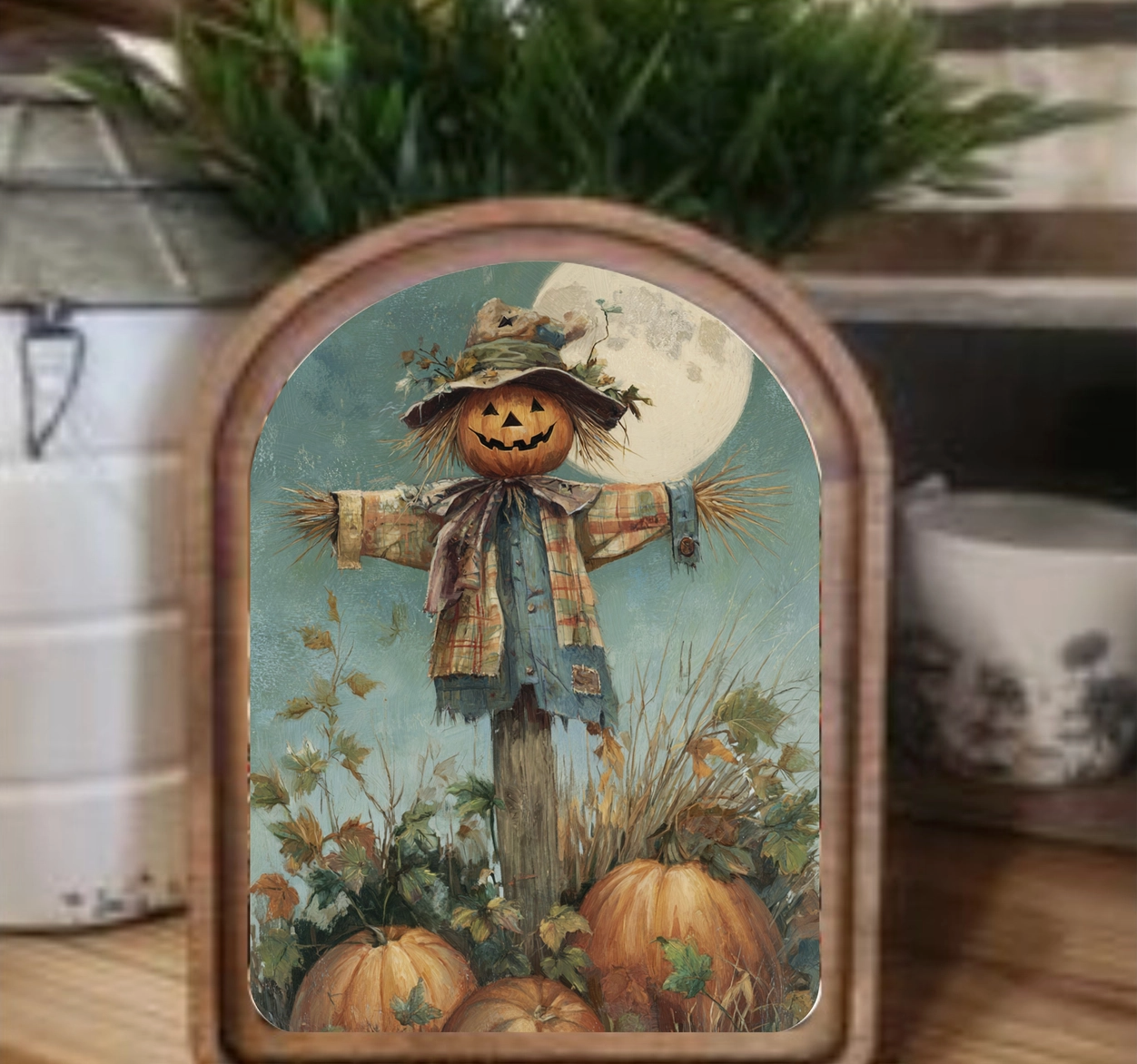 Arch Top Scarecrow Framed Art