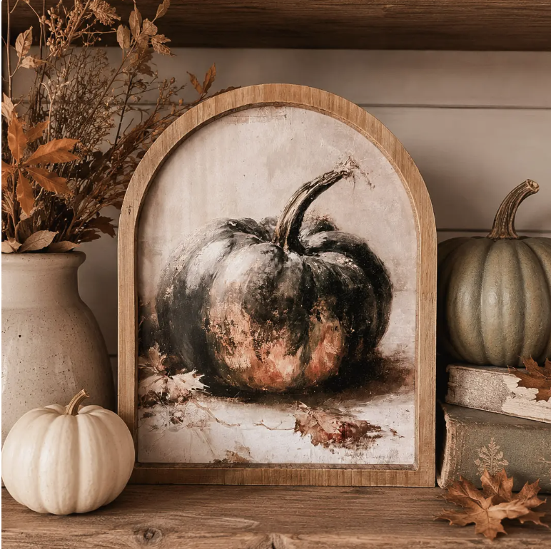 Framed Arch- Vintage Fall Black Pumpkin
