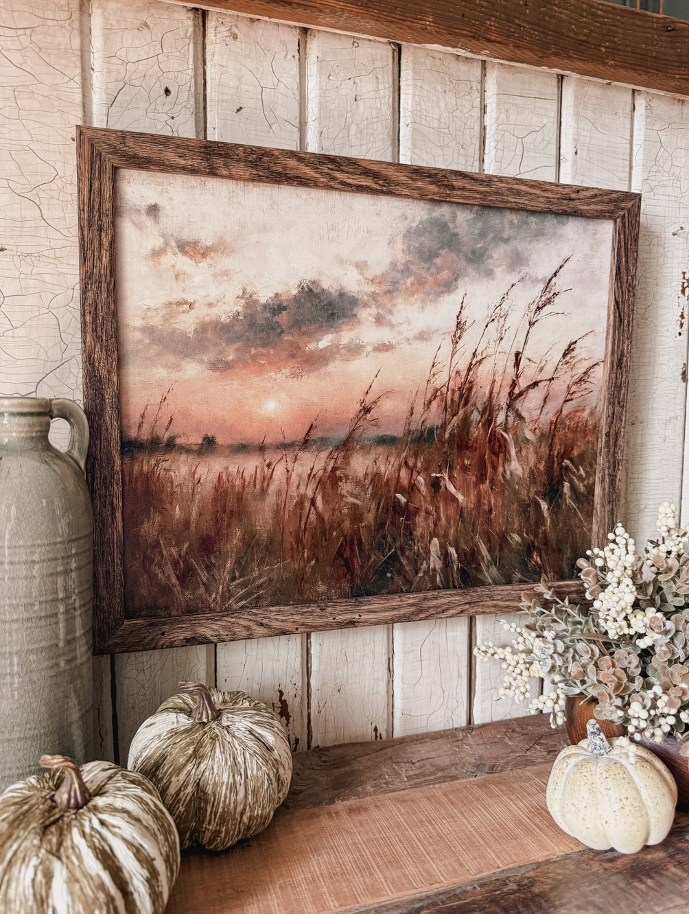 Autumn Cornfield Sun Fall Landscape Wood Sign