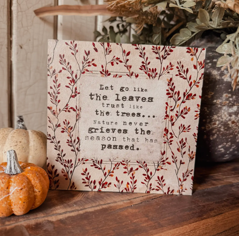 Fall Mini Wood Block Sign - fall quote
