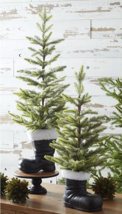 28 Inch Snowy Tree in Santa Boot