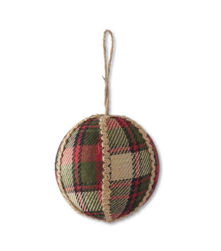 5 Inch Red Green & Black Plaid w/Jute Trim