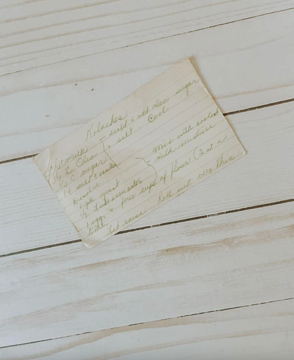 Handwritten Recipe on Cutting Board