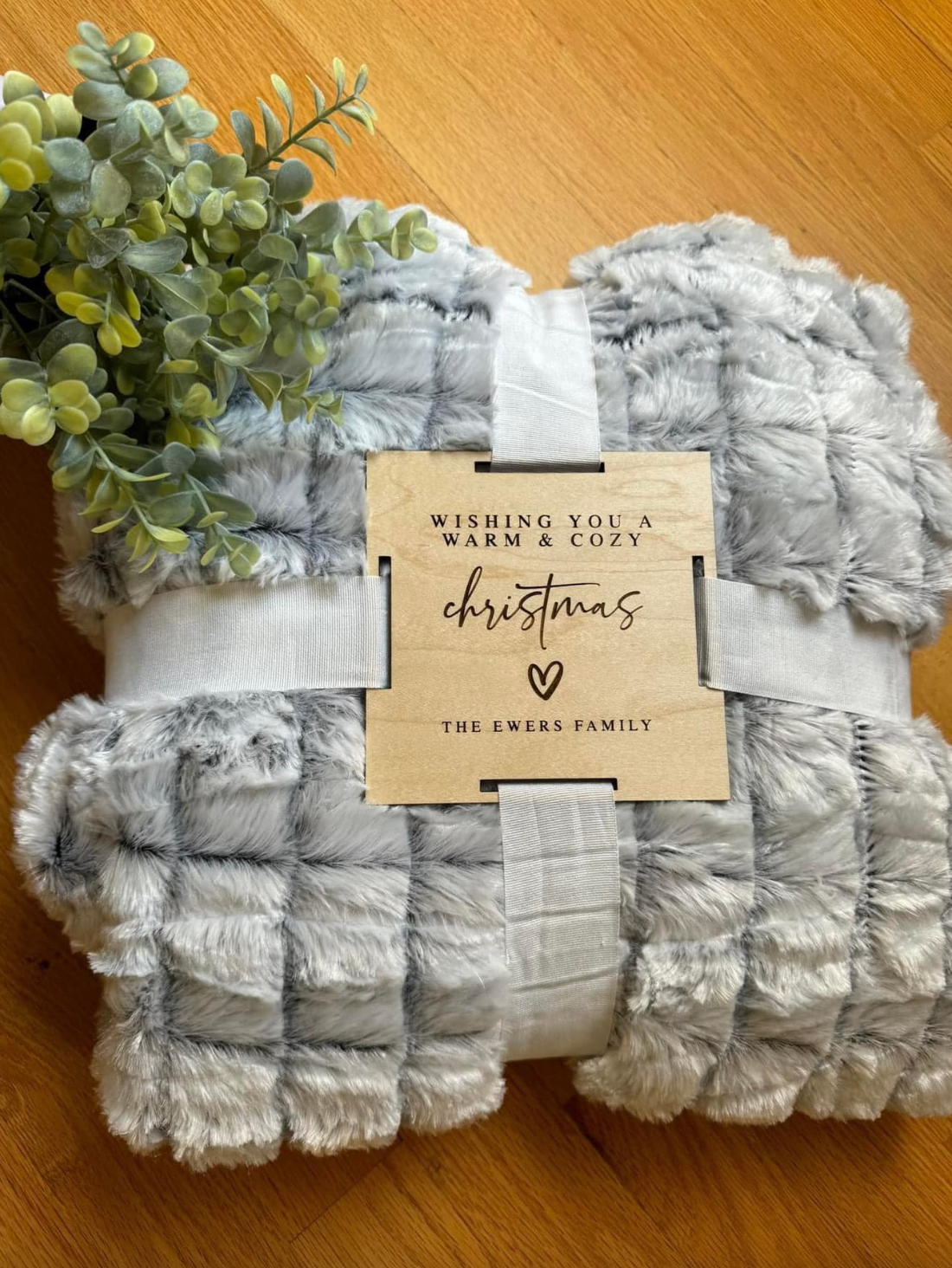 Sherpa Blanket w/ personalized tag