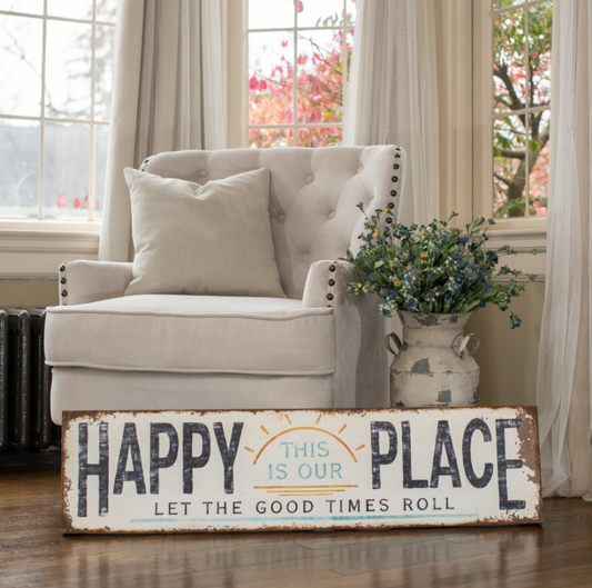 HAPPY PLACE METAL SIGN