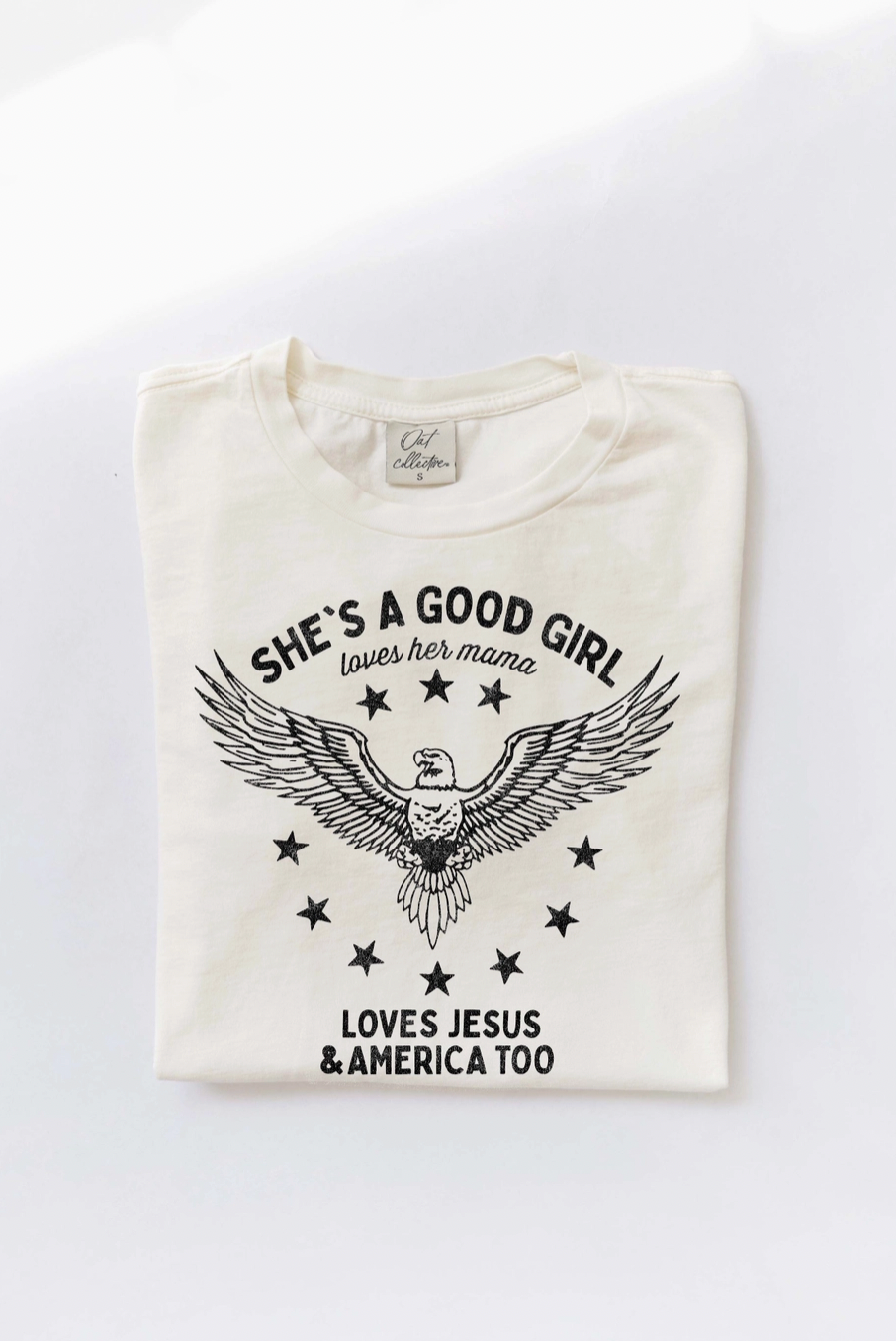 She's A Good Girl Mineral Washed Graphic Top