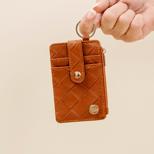 Keychain Wallet - Woven Cognac