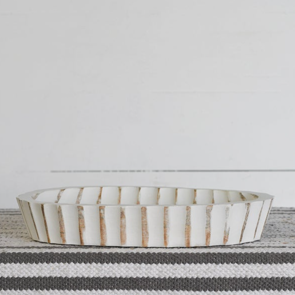 STRIPE PATTERN WOOD TRAY