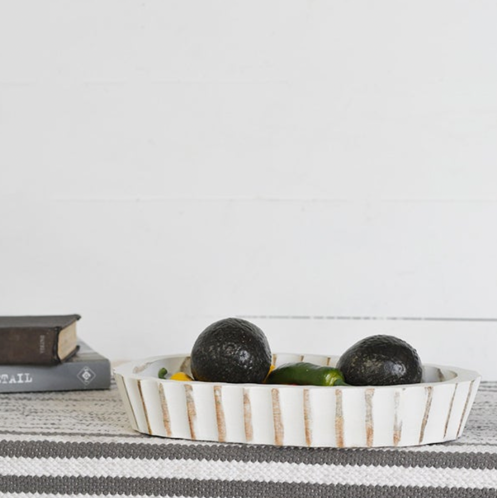 STRIPE PATTERN WOOD TRAY