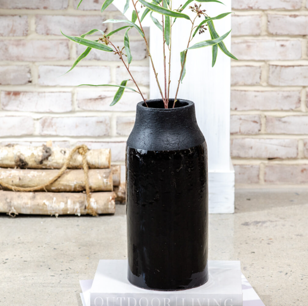 14″ GLOSS BLACK TAPER VASE