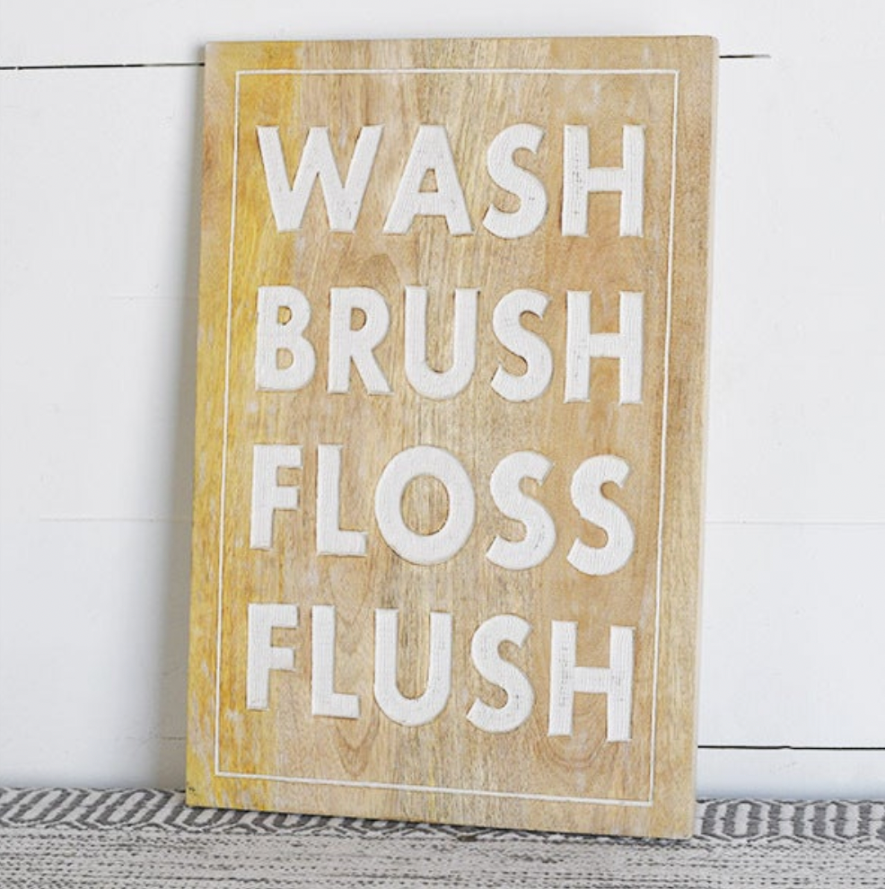 12″ WASH, BRUSH, FLOSS, FLUSH SIGN