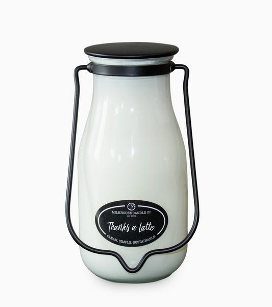 14 oz Milkbottle Candle: Thanks A Latte