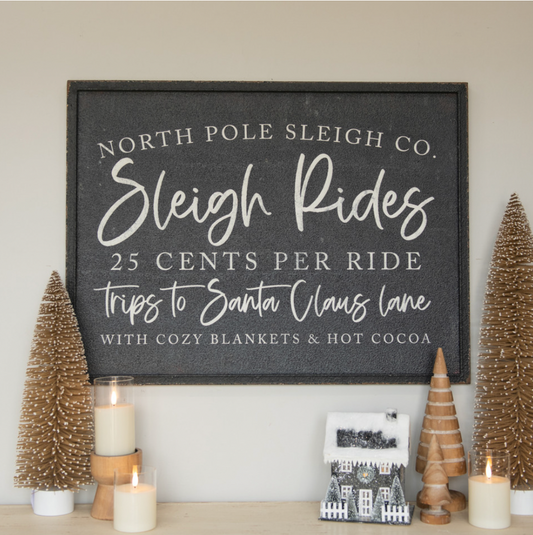 32" NORTH POLE SLEIGH RIDE CO. SIGN