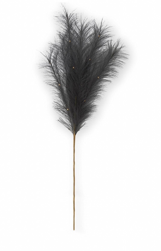 35 Inch LED Black & Orange Pampas Grass Stem w/Timer