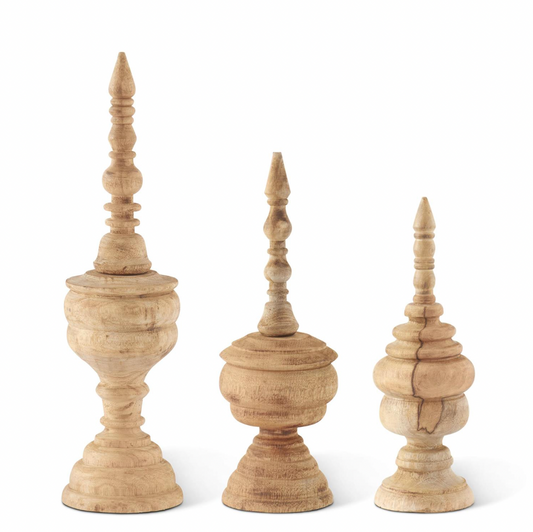 Natural Fir Wood Finials