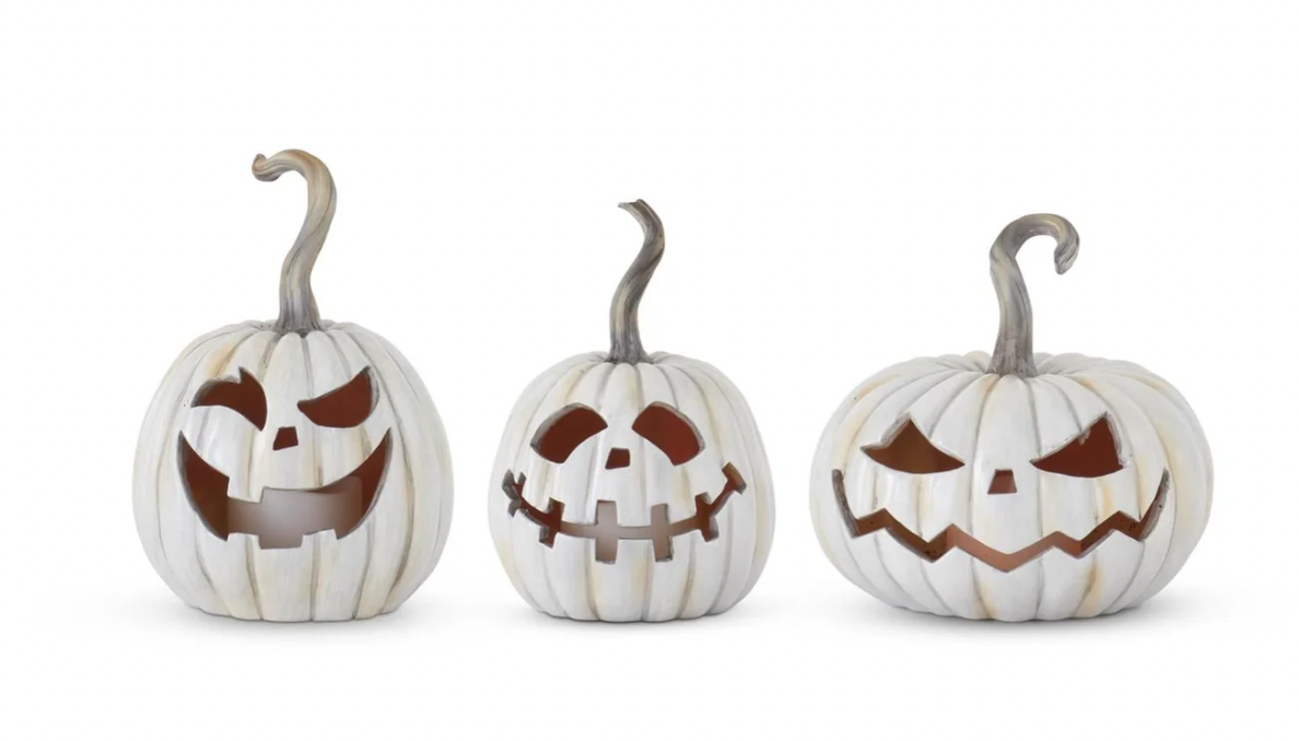 Resin LED Flicker Flame Jack O Lantern