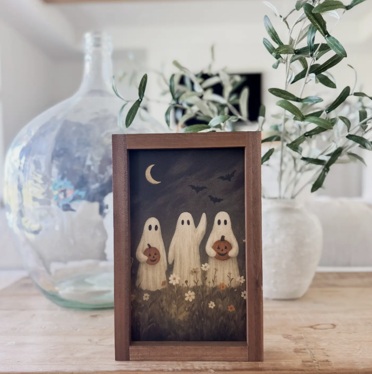 Ghost Flower Field | Halloween Wall Art