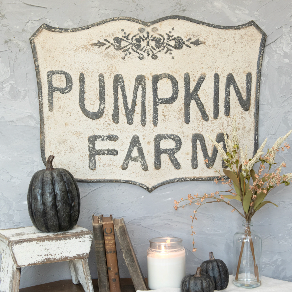 WHITE PUMPKIN FARM CREST SIGN
