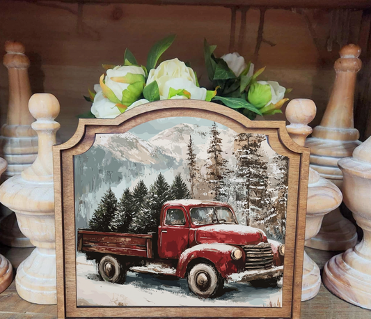 Provincial Christmas Truck Framed Art