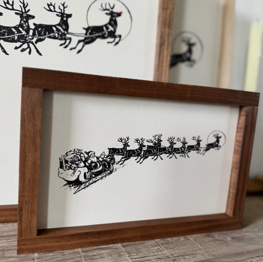 Vintage Santa and Reindeer