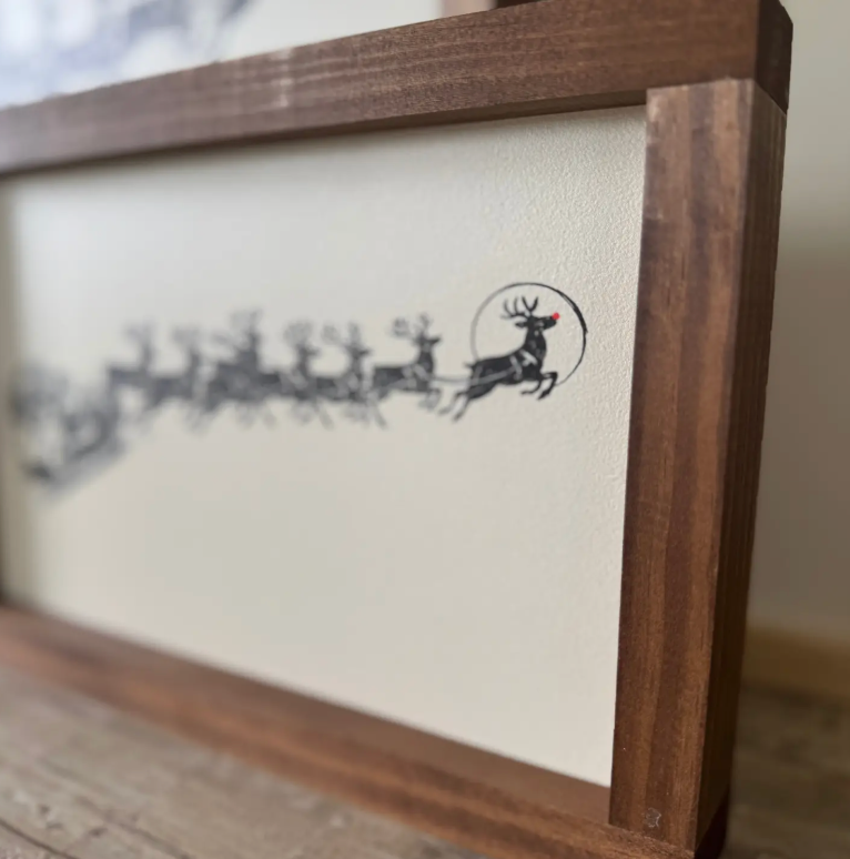 Vintage Santa and Reindeer