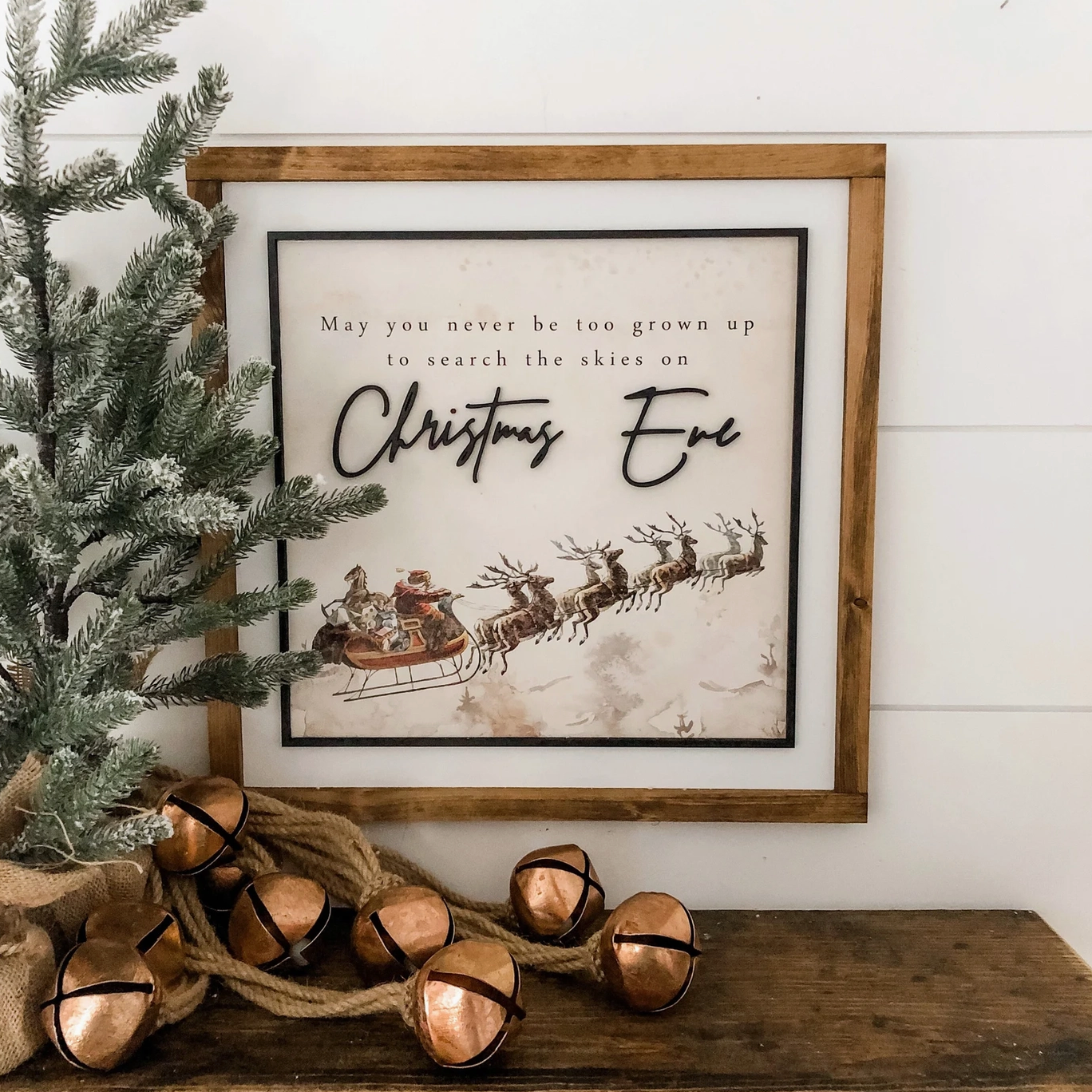 Search Skies Christmas Eve Handmade Wooden Sign