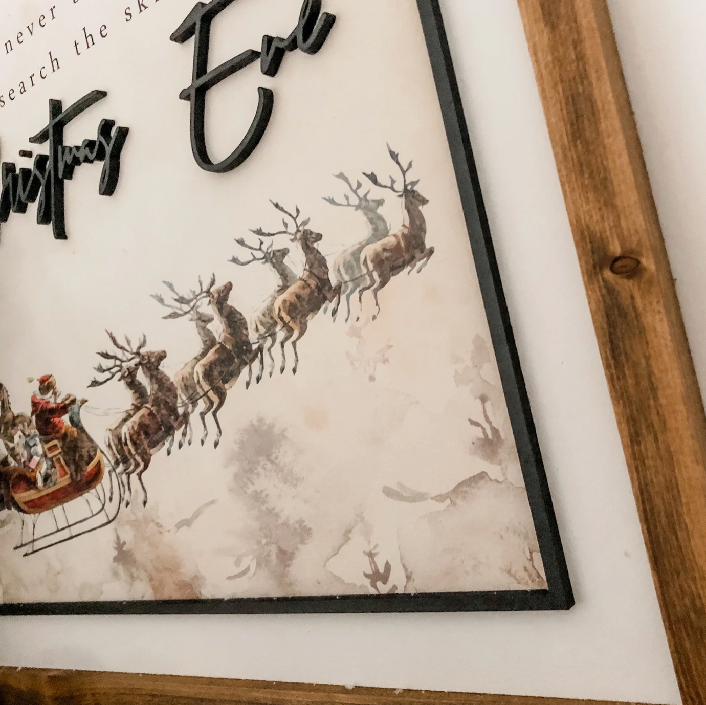 Search Skies Christmas Eve Handmade Wooden Sign