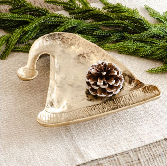 8.5" GOLD CHRISTMAS CAP TRAY