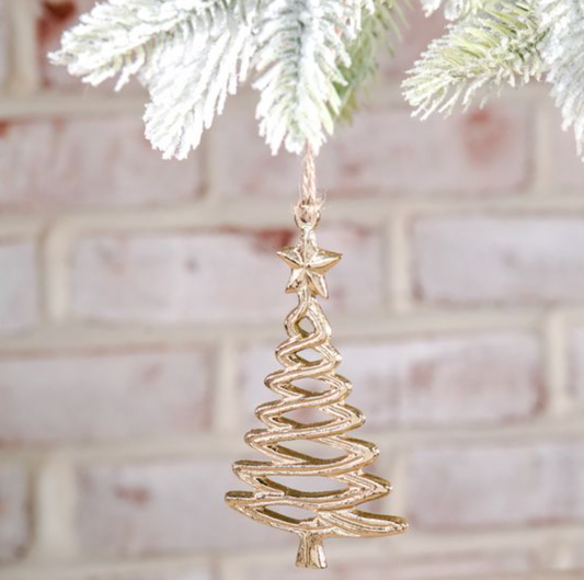 2.75"W GOLD TWISTED TREE ORNAMENT
