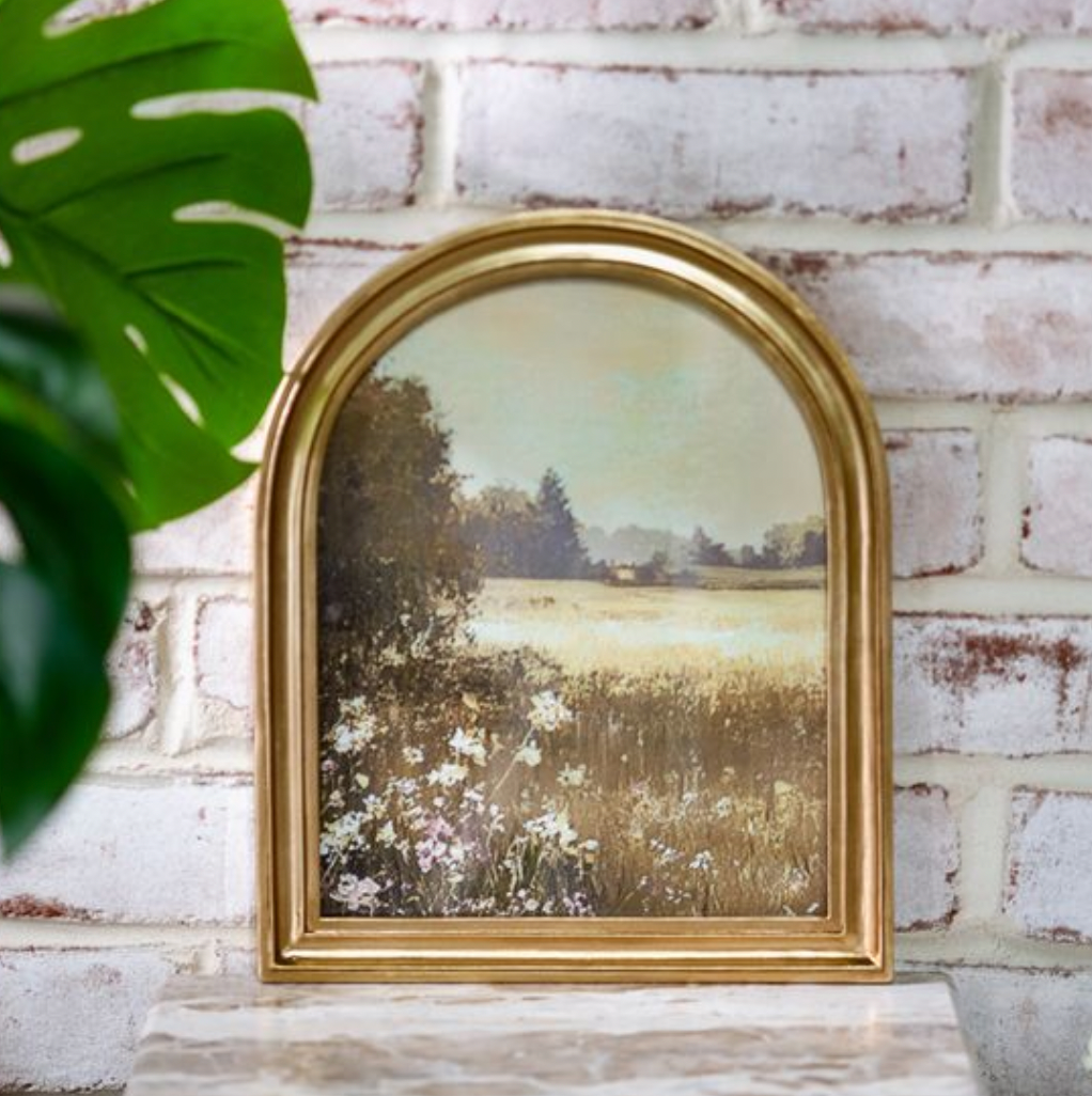 8" X 10" ARCHED GOLD FRAME LANDSCAPE