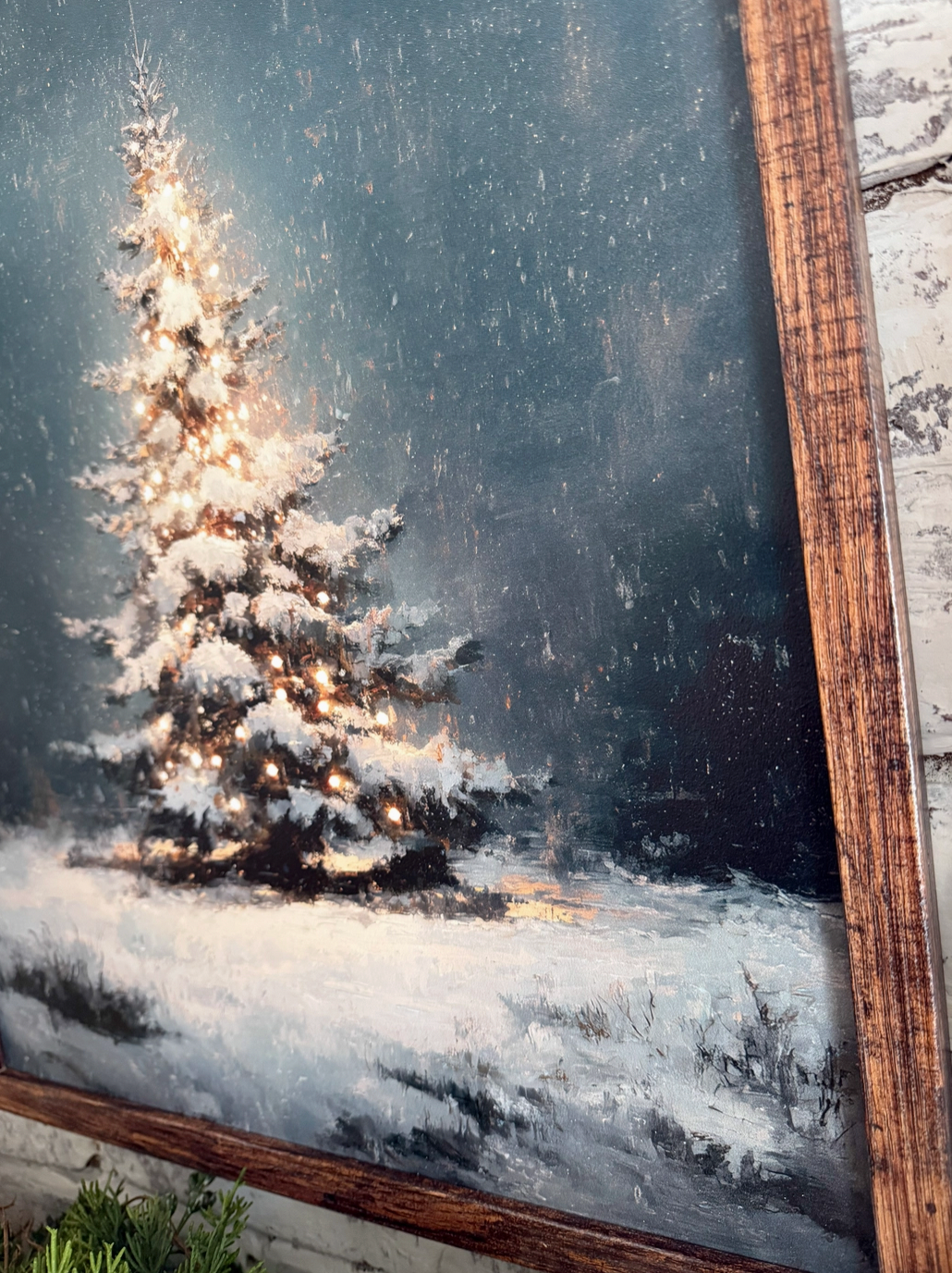 Moody Vintage Lit Up Christmas Tree