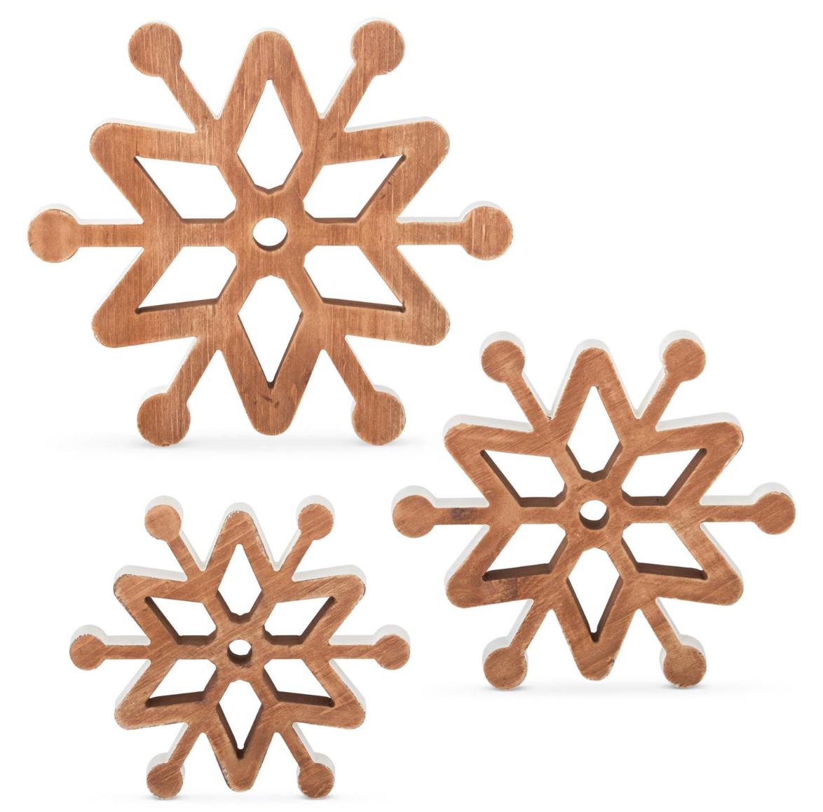 Wooden Snowflakes w/White Edge