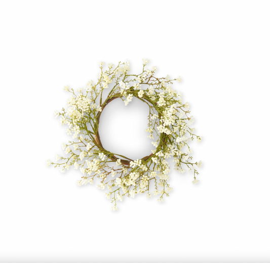 12 Inch White Mini Berry Candle Ring