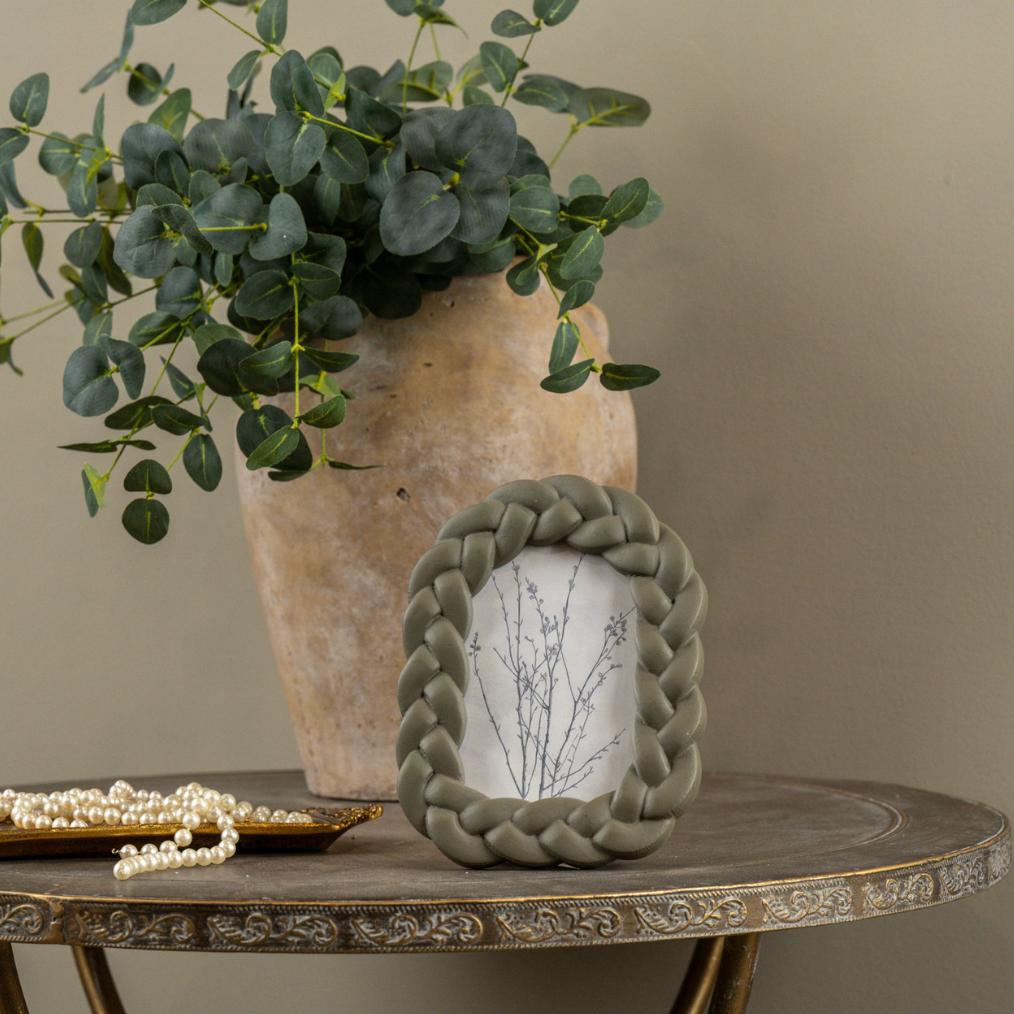 TAUPE BRAIDED PHOTO FRAME