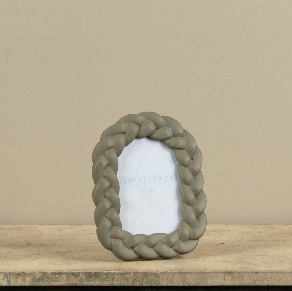 TAUPE BRAIDED PHOTO FRAME