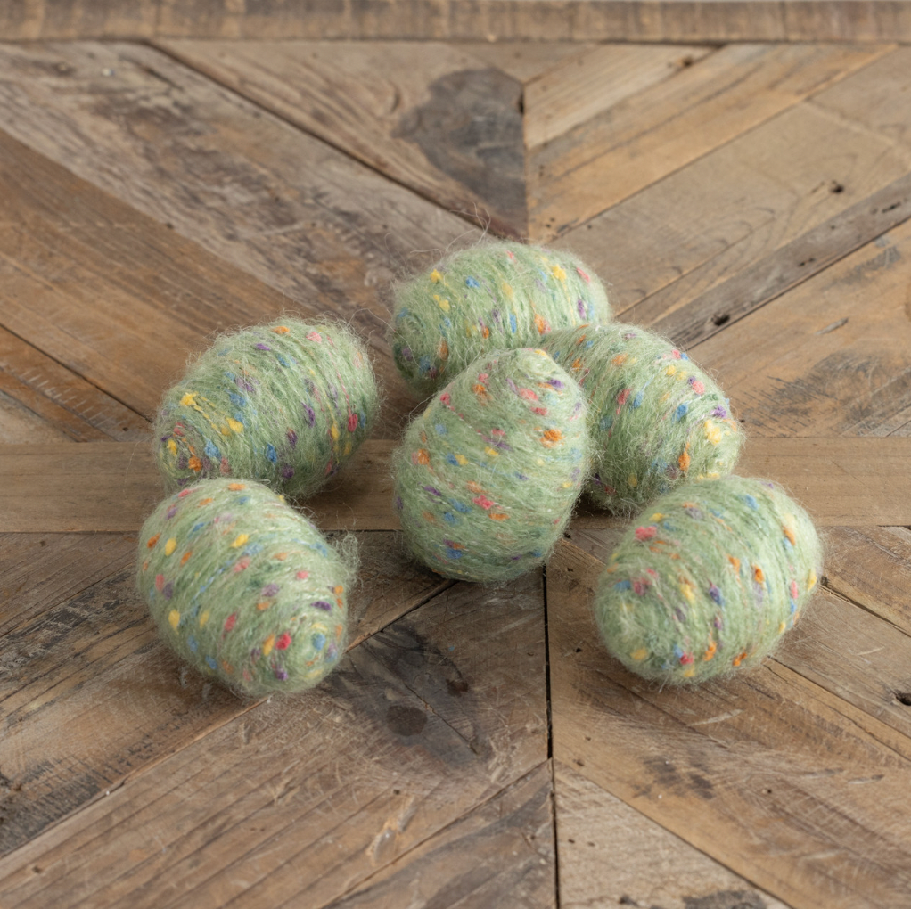 SET/ 6 SPECKLED GREEN EGGS