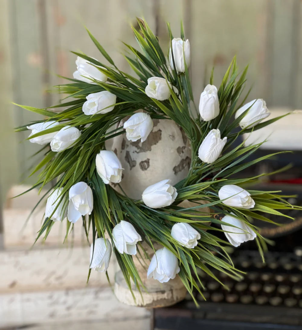 Tulip Candle Ring | 10" - Cream