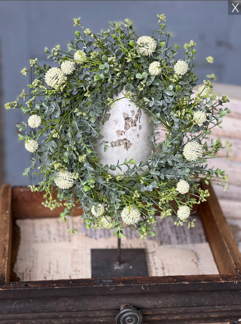 Garden Bliss Candle Ring | 14" | Cream